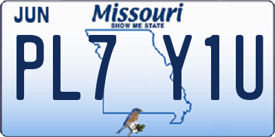 MO license plate PL7Y1U