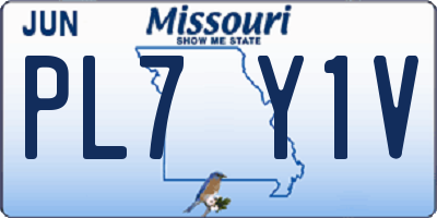 MO license plate PL7Y1V