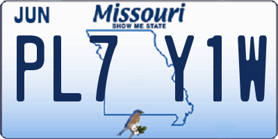 MO license plate PL7Y1W