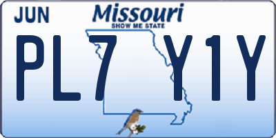 MO license plate PL7Y1Y