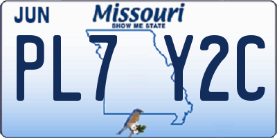 MO license plate PL7Y2C