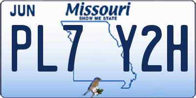 MO license plate PL7Y2H