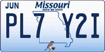 MO license plate PL7Y2I