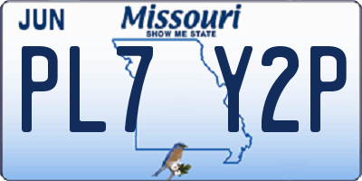 MO license plate PL7Y2P
