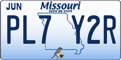 MO license plate PL7Y2R