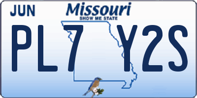 MO license plate PL7Y2S