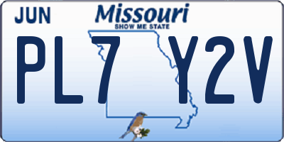 MO license plate PL7Y2V