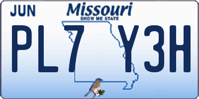 MO license plate PL7Y3H