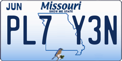 MO license plate PL7Y3N