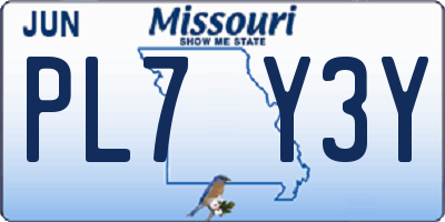 MO license plate PL7Y3Y