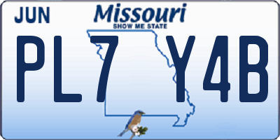 MO license plate PL7Y4B