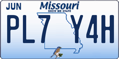 MO license plate PL7Y4H