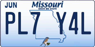MO license plate PL7Y4L