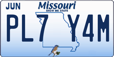 MO license plate PL7Y4M