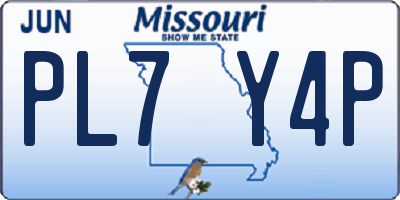MO license plate PL7Y4P
