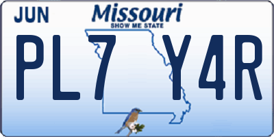 MO license plate PL7Y4R