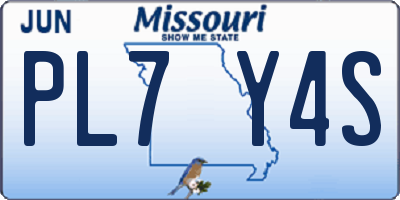 MO license plate PL7Y4S