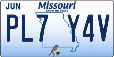 MO license plate PL7Y4V