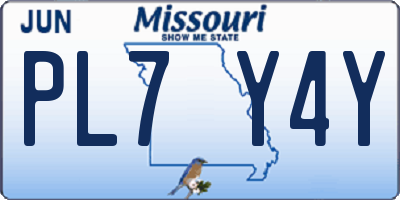 MO license plate PL7Y4Y