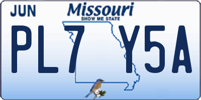 MO license plate PL7Y5A