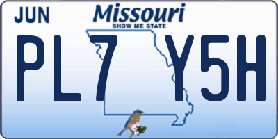 MO license plate PL7Y5H