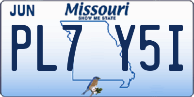 MO license plate PL7Y5I