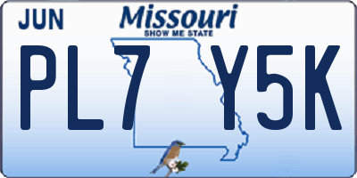 MO license plate PL7Y5K