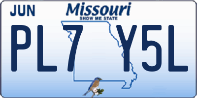 MO license plate PL7Y5L