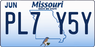 MO license plate PL7Y5Y