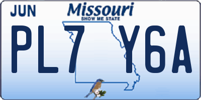 MO license plate PL7Y6A