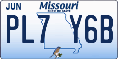 MO license plate PL7Y6B