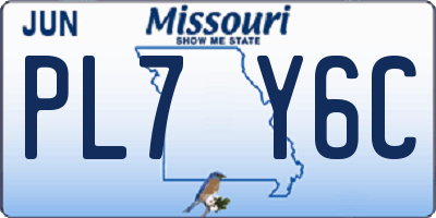 MO license plate PL7Y6C