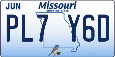 MO license plate PL7Y6D