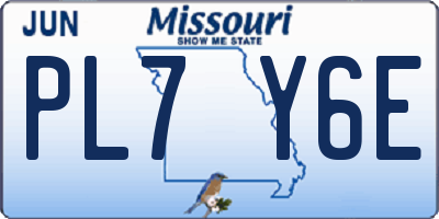 MO license plate PL7Y6E