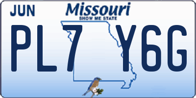 MO license plate PL7Y6G