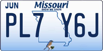 MO license plate PL7Y6J