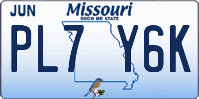 MO license plate PL7Y6K