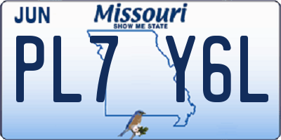 MO license plate PL7Y6L