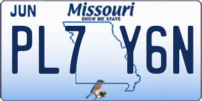 MO license plate PL7Y6N