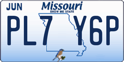 MO license plate PL7Y6P