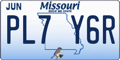 MO license plate PL7Y6R