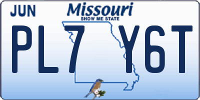 MO license plate PL7Y6T