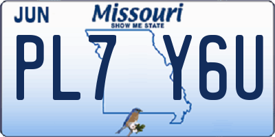 MO license plate PL7Y6U
