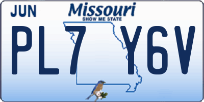 MO license plate PL7Y6V
