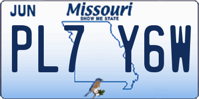 MO license plate PL7Y6W