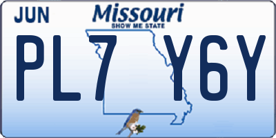 MO license plate PL7Y6Y