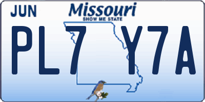 MO license plate PL7Y7A