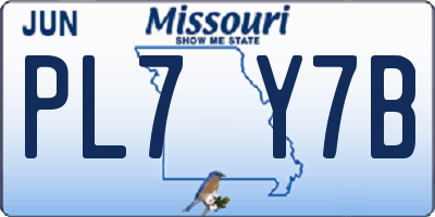 MO license plate PL7Y7B