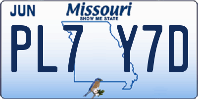 MO license plate PL7Y7D