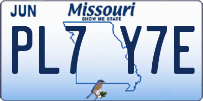 MO license plate PL7Y7E